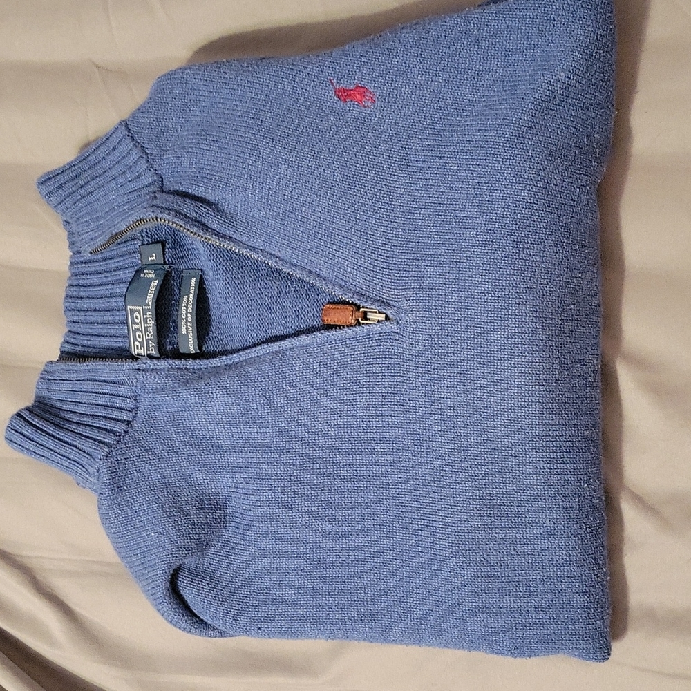 Polo Ralph Lauren Large Blue Quarter Zip Sweater